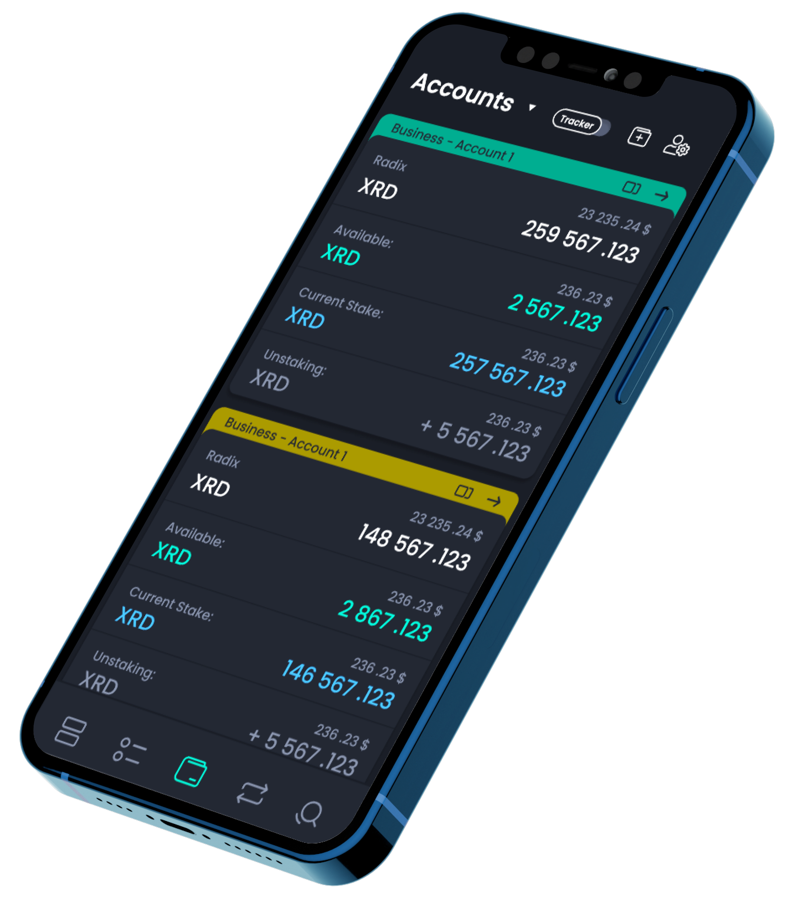 Radix Stream Mobile App Wallet Tracker